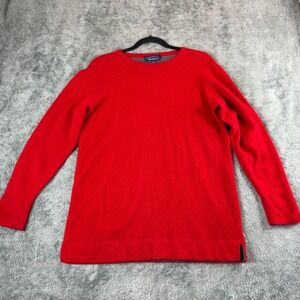 Charter Club 2-ply Cashmere Sweater Red Crew Neck Long Sleeve Size M